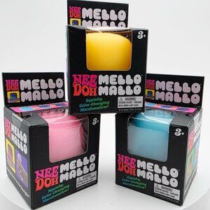 NeeDoh Mello Mallo Squishy Toy – Soft Sensory Fidget Toy- 3 pc (Assorted Colors)